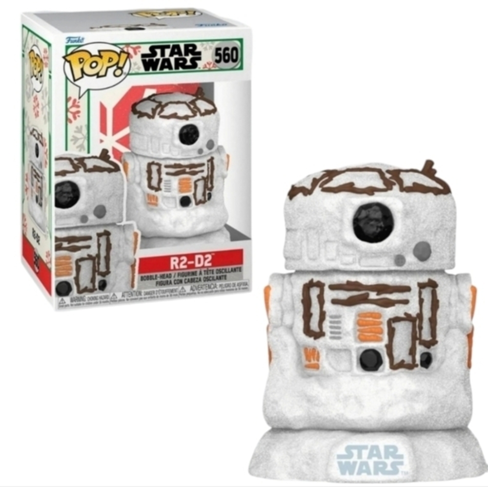 Funko Pop! R2-D2 Snowman (Star Wars) Holiday Glitter Bobble Head Figurine‎